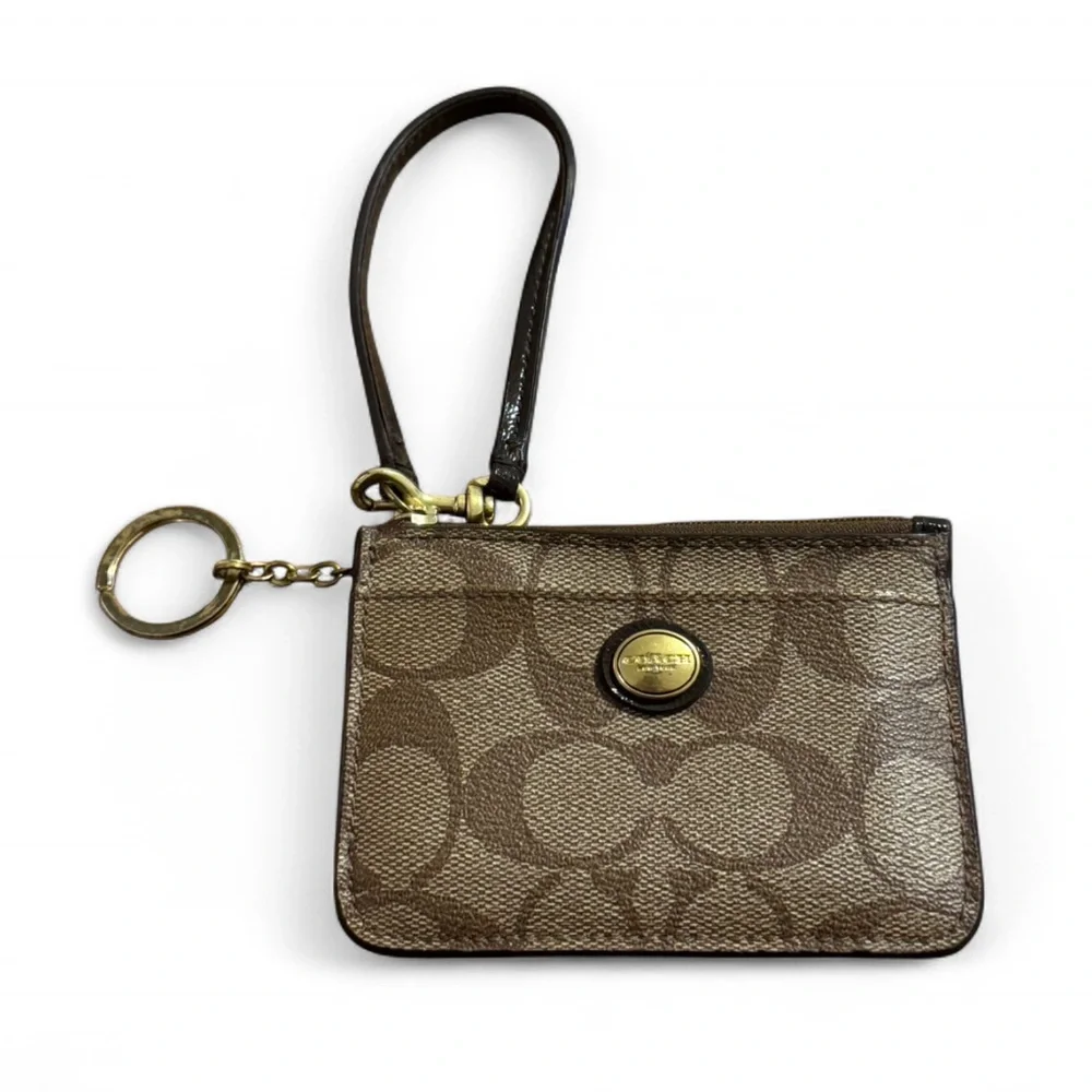 Coach - Brown Wristlet with Gold Accents - Picture 4 of 5